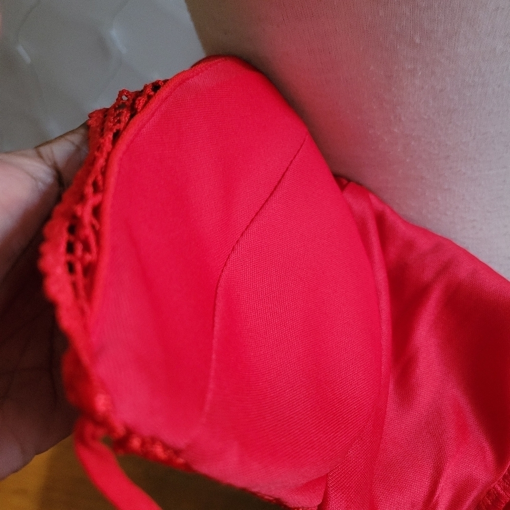 Sexy Red Party Dress By Angel Biba • Spaghetti Straps • Best Fits Size Small - Picture 7 of 7